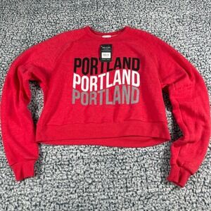 WHERE IM FROM Portland Cropped Red Sweatshirt Women's Size L Long Sleeve NWT